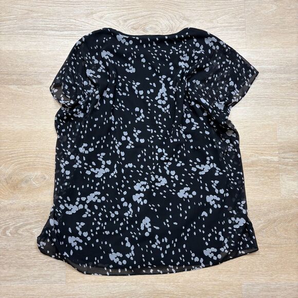 Cabi Pattern Short‎ Sleeve Blouse Women's L Color Black - Picture 3 of 5